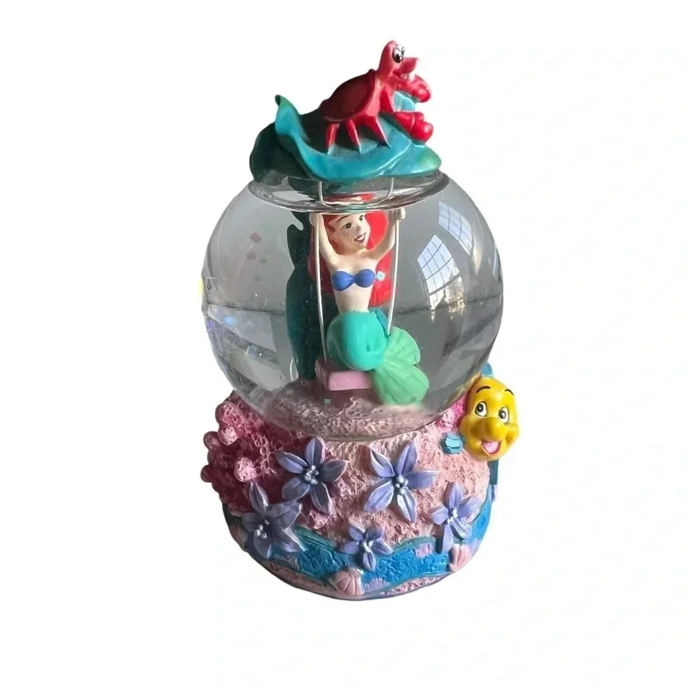 Disney Little Mermaid Ariel Swing Snowglobe Water Globe Glass Dome Figurine